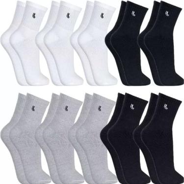 Imagem de Kit 10 Pares Meias Lupo Original Algodão Cano Alto Longo Masculina Aca