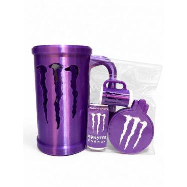 Imagem de Porta lata energetico 473 ml kit chaveiro tampa abridor - Monster, Rox