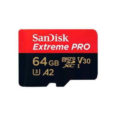 Imagem de Cartão Micro SD SanDisk Extreme Pro 64GB, UHS-I, Com Adaptador 200MB/s