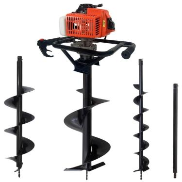 Imagem de Perfurador de Solo DPS623M 3HP com Sistema Easy Start Laranja 62CC 12500 RPM 3 Brocas 80X10CM 80X20CM 80X30CM e Extensão