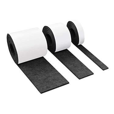 Imagem de 3 Pacote de de feltro feltro autoadesiva, de feltro de poliéster para móveis e superfícies, PRETO