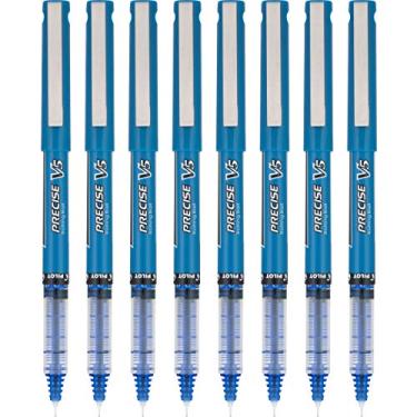 Imagem de Pilot, Canetas esferográficas com tinta líquida precisa V5, ponta extrafina 0,5 mm, azul, pacote com 8