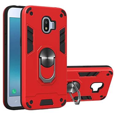 Imagem de Capa de celular Para Samsung Galaxy J2 Pro (2018) -J2 (2018) -Grand Prime Pro Case, capa à prova de choque de grau militar com suporte magnético do carro de montagem do carro protetor (Color : Red)