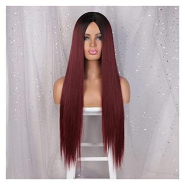 Imagem de Perucas femininas peruca sintética peruca longa reta para mulheres, perucas de cosplay laranja para mulheres, cabelo natural resistente ao calor, cabelo loiro cinza, perucas de cabelo humano (cor: WL9352-R2-118, comprimento esticado: 71 cm)
