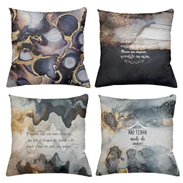 Imagem de Kit 4 Capas De Almofadas Decorativas 45x45cm Estampa Sonhar