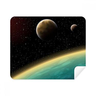 Imagem de Pano de limpeza de tela azul planeta galáxia, 2 peças, tecido de camurça