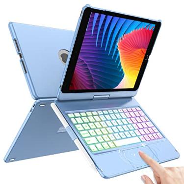 Imagem de Capa para iPad Teclado 10.2-Touch para iPad 9ª Geração-8ª Geração-7ª Geração Teclado Retroiluminado Capa para iPad Capa Protetora Rotativa 360° Suporte para Lápis Teclado Sem Fio para