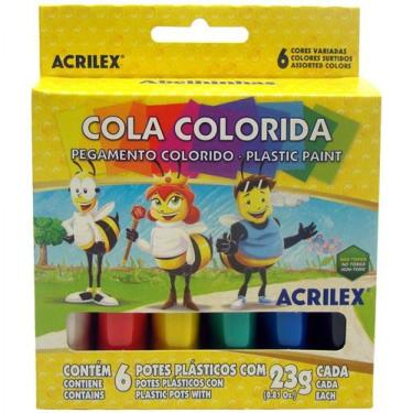Imagem de Cola Colorida Acrilex c/ 6 cores 02606