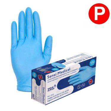 Imagem de Luva Nitrílica Descartável Médica Sensi Medical Tam. 7 (P) Cx/100 Volk CA 43370