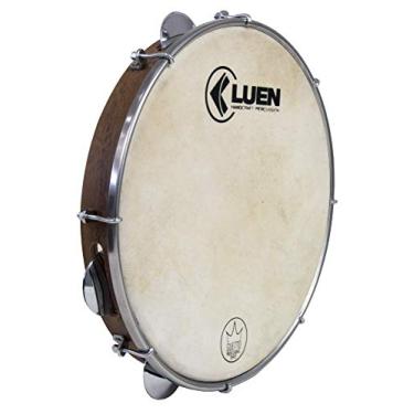 Imagem de Pandeiro 12" Imbuia - Serie Guetto Plat Lat Afin Sples Ferragem Cromada Pele Cabra