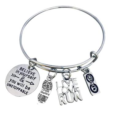 Imagem de Presente de corrida Cross Country - Pulseira de corrida, Believe in Yourself & You Will Be Unstoppable Running Jewelry, Presentes de corrida para meninas Cross Country