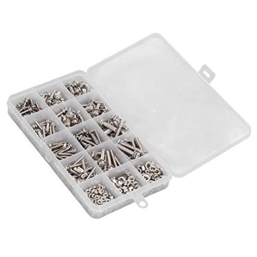 Imagem de Conjunto de porca de parafuso, porca de parafuso de arruela plana à prova de ferrugem para evitar deslizamento 360 peças para fixadores industriais