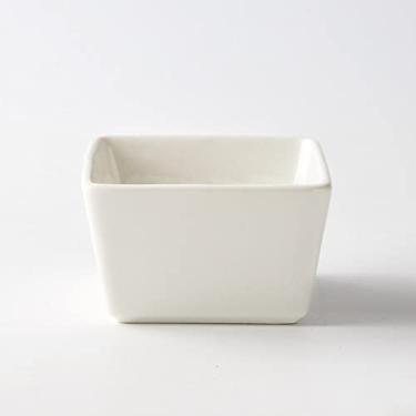 Imagem de Prato de sobremesa de cerâmica Prato de frutas quadrado Bandeja de bambu e madeira Prato de doces,A