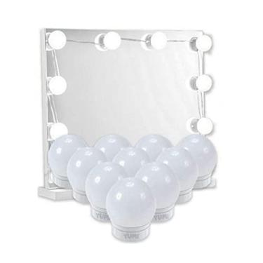 Imagem de Luz De Espelho Camarim Maquiagem LED USB Kit 10 Lâmpadas Com Ventosa Adesivo Dupla Face 3 Cores Ajustável Para Casa Decoração Salão De Beleza Iluminação Profissional PREMIUM