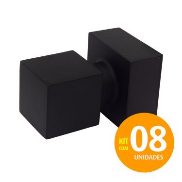 Imagem de Acabamento Quadrado Metal Black Médio Registro 1/2,3/4 8un