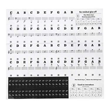 Imagem de Transparent Piano Key Board Sticker Music Sheet Keyboard Removable Key Board Sticker for Beginners Playing Accessories