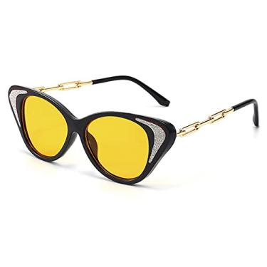 Imagem de Óculos de sol olho de gato moda corrente óculos de personalidade óculos de sol versáteis masculinos femininos, 3, tamanho único