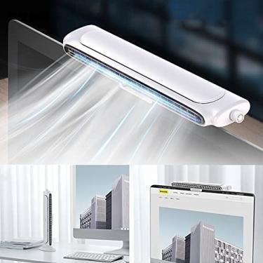 Imagem de Ventilador de mesa 2 em 1 com clipe e suporte para monitor, controle de velocidade contínuo, tela de monitor alimentado por USB, ventilador pessoal sem lâmina, rotação de 60° e duto de ar de 30 cm de largura, para mesa, escritório, estudo, atualização1