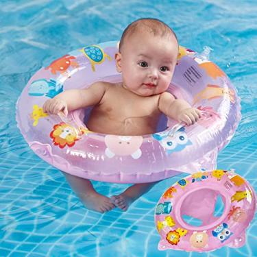 Imagem de Boia de piscina para bebês com dossel UPF50+ em forma de carro inflável para natação com assento de segurança para crianças, anel de natação para piscina, verão, piscina, praia, atividades