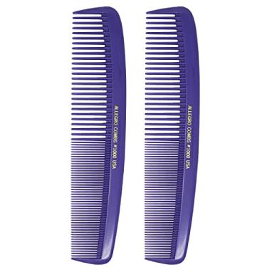 Imagem de Allegro Combs 1000 GG pente penteado para corte de cabelo barbeiro cabeleireiro pente todos os fins dentes largos e finos feitos nos EUA 2 peças (roxo)