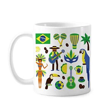 Imagem de Papagaio de futebol guitarra café brasil caneca cerâmica xícara de porcelana café louça