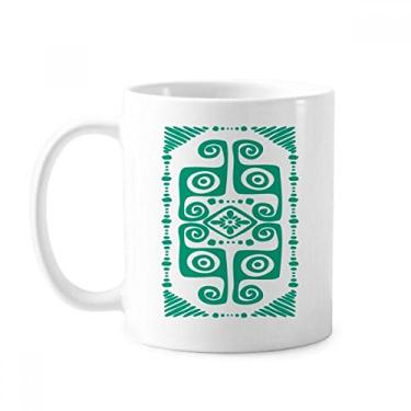 Imagem de Caneca verde abstrata biologia peixe cerâmica cerâmica xícara de café porcelana louça