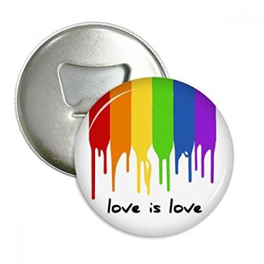 Imagem de Love is Love LGBT Abridor de garrafas colorido de arco-íris Emblema multifuncional