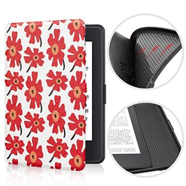 Imagem de Capa de silicone ALMIGHTY para Kindle Paperwhite antes de 2018 E-Reader – Capa durável à prova d'água com função de despertar/hibernação automática, apenas adequada para modelos DP75SDI ou EY21, flores