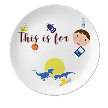 Imagem de Prato de porcelana Fighting Carnivore Sun Prato de jantar redondo masculino