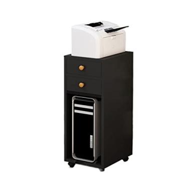 Imagem de KIZQYN Suporte de impressora do chão ao teto PC gaveta dupla mini gabinete de arquivos de armazenamento de estrutura principal rack de prateleira de chassi de mesa rack de colocação impressora de armário de mesa (cor: b)