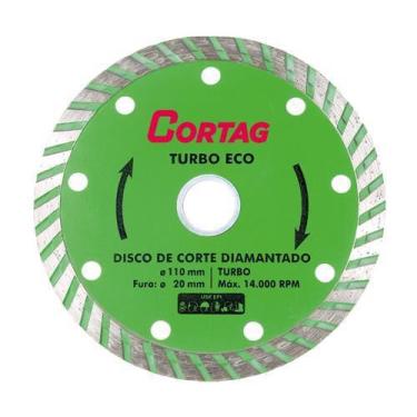 Imagem de Disco Diamantado Porcelanato Cortag Turbo 110mm F.20mm Eco 60598 - Cor