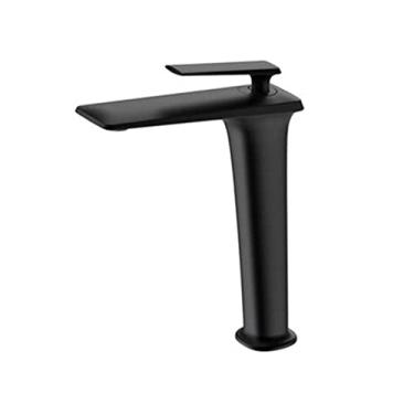 Imagem de Torneiras de lavatório de ouro rosa preto branco Torneiras de lavatório de banheiro torneira de água quente fria misturador, preto alto