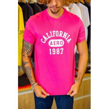 Imagem de Camiseta Aeropostale Masculina Estampada Califórnia Rosa