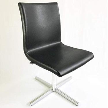 Imagem de Cadeira de JANTAR Amanda preta base giratória alumínio - Poltronas do Sul