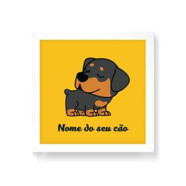 Imagem de Arte Maníacos Quadro Decorativo Rottweiler Comic - 50x50cm (Moldura em laca branca)