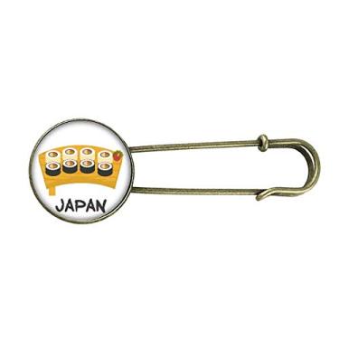 Imagem de Conjunto de sushi japonês tradicional com broche de metal retrô