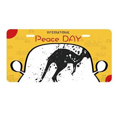 Imagem de DIYthinker Canguru mexicano Simples Placa de licença Preto e Branco Etiqueta Decoração de Carro Dia da Paz