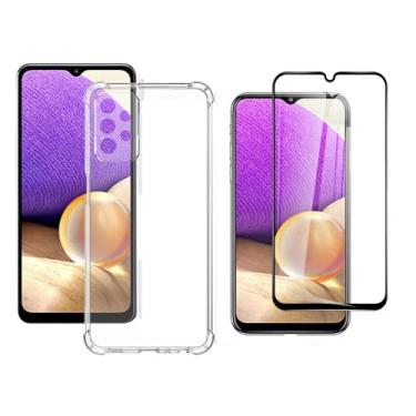 Imagem de Capinha Anti Impacto e Película Vidro 3d Compatível Samsung Galaxy A32 4G Tela 6.4 Polegadas (Não Serve Para A32-5G)