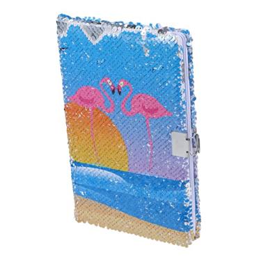 Imagem de STOBOK caderno flamingo bloco de notas para estudantes diário decorativo diário de couro cadernos caderno de lantejoulas requintado diário requintado alunos portátil decorar a5 papel