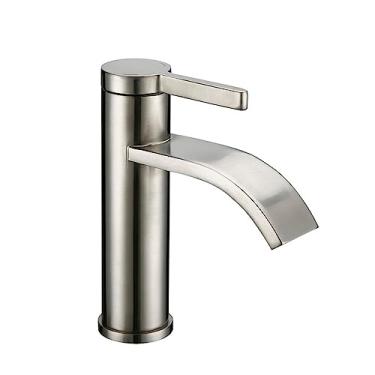 Imagem de Torneira para lavatório de banheiro de latão quadrado cromado torneira de lavatório com cascata, 1 peça