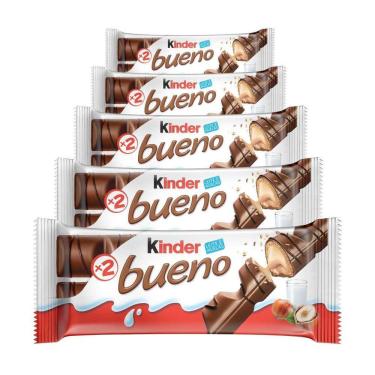 Imagem de Chocolate, 5 Pacotes De 43G Kinder Bueno