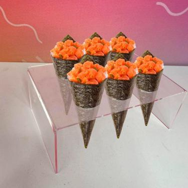 Imagem de Suporte Temaki Casquinha De Sorvete Pizza Cone Batata Doces 6 Furos Em Acrílico