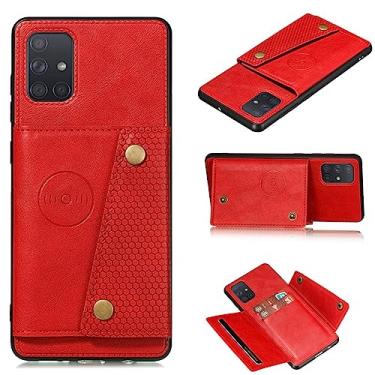 Imagem de Carteira de couro PU para Samsung Galaxy S22 S21 S10 S9 S8 Plus S20 FE Note 20 Ultra 9 10 Lite A7 J8 2018 Slot para cartão Flip Cover, vermelho, para Samsung S10 Lite