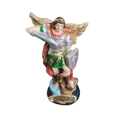 Imagem de Escultura Estatua Imagem Arcanjo Miguel - 10cm - Gesso