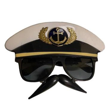Imagem de Fantasia Óculos Marinheiro c/ Bigode Plástico Carnaval 