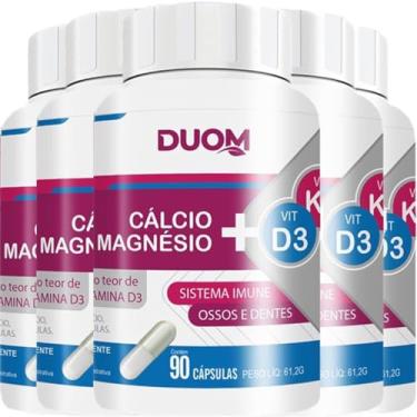 Imagem de KIT 5 UNIDADES Cálcio + Magnésio + Vitamina K2 + Vitamina D3-90 Cápsulas 680mg - Duom