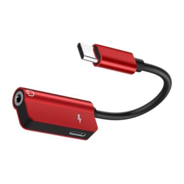Imagem de OSALADI 3 Pecas adaptador de cabo de áudio adaptador de fone adaptador fone de ouvido adaptador tipo-c conector tipo-c para fone de ouvido portátil Linha de áudio carregador tpe