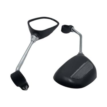 Imagem de kowaku Espelho de bicicleta guiador montagem grande angular espelho retrovisor da bicicleta espelho segurança para mountain bike e bicicleta estrada preto