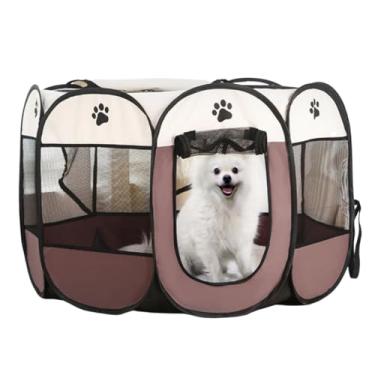 Imagem de Cercadinho Casinha Portátil Dobrável Pet Cães Gato Grande Gg (Marron)