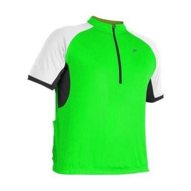 Imagem de Camiseta Ciclista Modelo Tornado Unissex Com Ziper Verde M - Poker